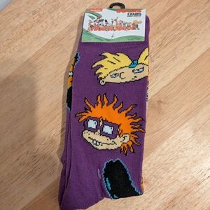 Nickelodeon Rugrats Crew Socks - Purple (2 Pairs)